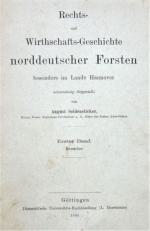 SEIDENSTICKER, Norddeutsche Forsten. 2 Bde. Göttingen 1896