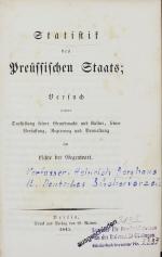 BERGHAUS, Heinrich, Statistik des preuß. Staats. Berlin 1845