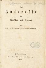 HOFFMANN, Johann Gottfried, Zunftverfassungen. Königsberg 1803. Titel