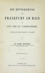 Bücher, Bevölkerung von Frankfurt am Main, Tübingen 1886. TB