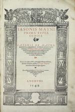 Jason de Mayno, Super Codice. Lyon 1549. TB