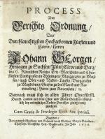 SACHSEN, Prozess- und Gerichtsordnung Johann Georgs. Dresden 1656