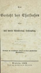 MEURER, Hassenpflug-Affäre. Rinteln 1863