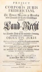 Cocceji, Project des Corporis Juris Frid. 2.A. Halle 1750-51