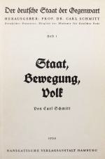 SCHMITT, Staat, Bewegung, Volk. 3.A. Hamburg 1935