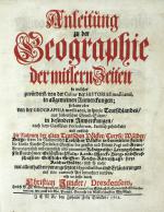 Juncker, Anleitung zu der Geographie. Jena 1712