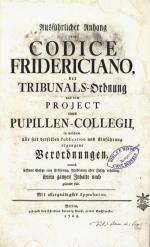 Corpus Juris Fridericianum. Ausführlicher Anhang. Berlin 1769
