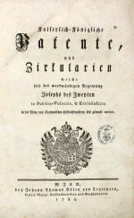 Joseph II, Patente und Zirkularien. Wien 1783