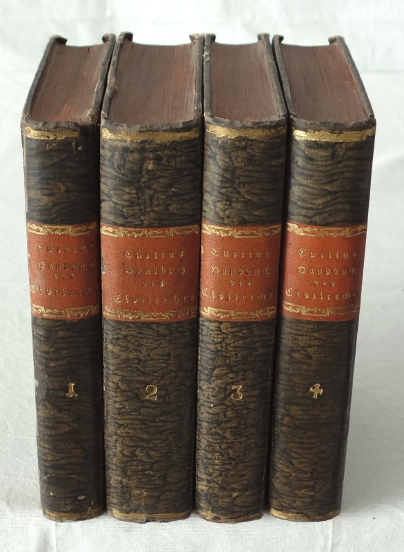 CURTIUS,C.F., Handbuch des in Chursachsen geltenden Civilrechts. 4 Bde. 1807ff.