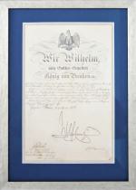 WILHELM II.: Handschriftliche Auszeichnung. Potsdam 1898