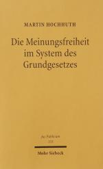 Hochhuth, Meinungsfreiheit im System des GG. Tübingen 2007