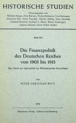 WITT, Die Finanzpolitik des Dt. Reiches. Lübeck 1970