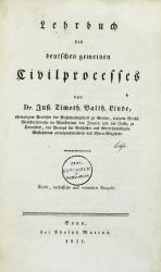 LINDE, Lehrbuch Civilprocess. 3.A. Bonn 1831