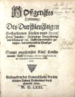 BRAUNSCHWEIG-LÜNEBURG: Hoffgerichts-Ordnung 1571